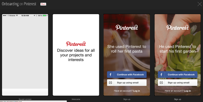 example onboarding, courtesy of UXArchive.com
